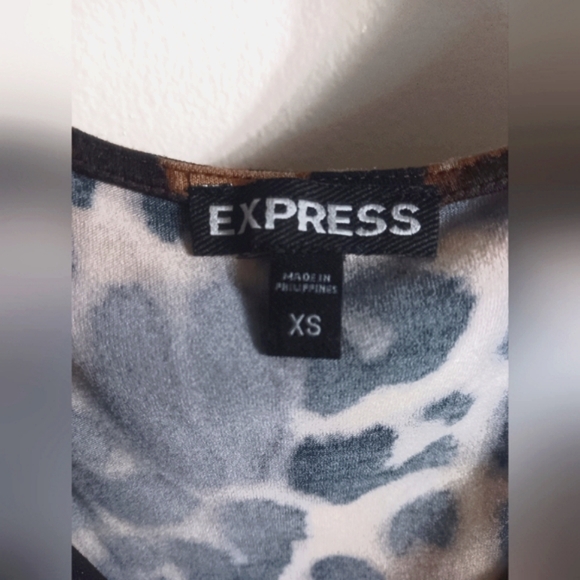 Express V-Neck Blouse Leopard Sleeveless Top Womens Size XS - Picture 5 of 6